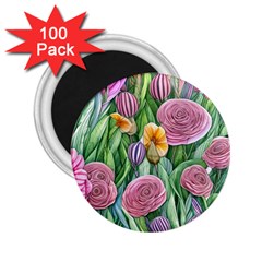 Delicate And Dazzling Watercolor Flowers 2 25  Magnets (100 Pack)  by GardenOfOphir