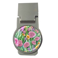 Delicate And Dazzling Watercolor Flowers Money Clips (round)  by GardenOfOphir