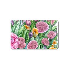 Delicate And Dazzling Watercolor Flowers Magnet (name Card) by GardenOfOphir