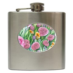 Delicate And Dazzling Watercolor Flowers Hip Flask (6 Oz) by GardenOfOphir