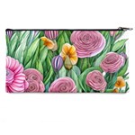 Delicate And Dazzling Watercolor Flowers Pencil Case Back