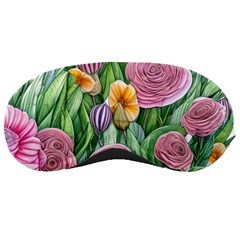 Delicate And Dazzling Watercolor Flowers Sleeping Mask by GardenOfOphir