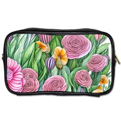 Delicate And Dazzling Watercolor Flowers Toiletries Bag (one Side) by GardenOfOphir