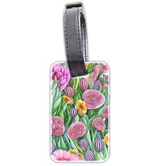 Delicate And Dazzling Watercolor Flowers Luggage Tag (two Sides) by GardenOfOphir