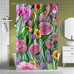 Delicate And Dazzling Watercolor Flowers Shower Curtain 48  X 72  (small)  by GardenOfOphir