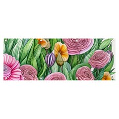 Delicate And Dazzling Watercolor Flowers Banner And Sign 8  X 3  by GardenOfOphir