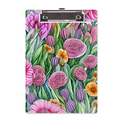 Delicate And Dazzling Watercolor Flowers A5 Acrylic Clipboard