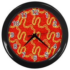 Background Ornamental Pattern Abstract Seamless Wall Clock (black) by Ravend