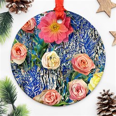 Captivating Watercolor Flowers Ornament (round) by GardenOfOphir