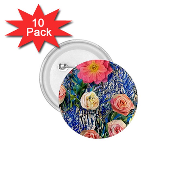 Captivating Watercolor Flowers 1.75  Buttons (10 pack)