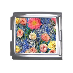 Captivating Watercolor Flowers Mega Link Italian Charm (18mm)