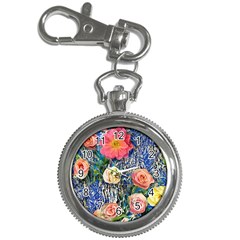 Captivating Watercolor Flowers Key Chain Watches by GardenOfOphir