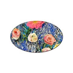 Captivating Watercolor Flowers Sticker (oval) by GardenOfOphir