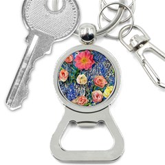 Captivating Watercolor Flowers Bottle Opener Key Chain by GardenOfOphir