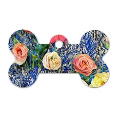 Captivating Watercolor Flowers Dog Tag Bone (one Side) by GardenOfOphir