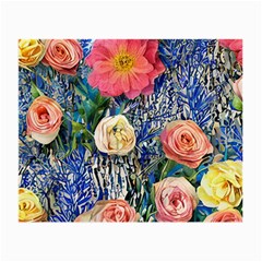 Captivating Watercolor Flowers Small Glasses Cloth (2 Sides) by GardenOfOphir