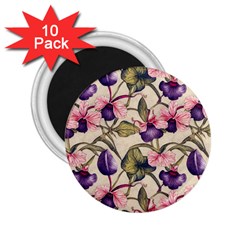 Flowers Pattern Decorative Wallpaper Scrapbooking 2 25  Magnets (10 Pack)  by Ravend