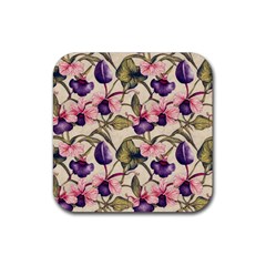 Flowers Pattern Decorative Wallpaper Scrapbooking Rubber Coaster (square) by Ravend