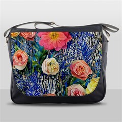 Captivating Watercolor Flowers Messenger Bag by GardenOfOphir