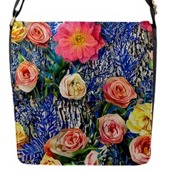 Captivating Watercolor Flowers Flap Closure Messenger Bag (s) by GardenOfOphir