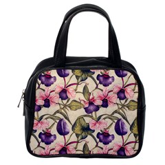 Flowers Pattern Decorative Wallpaper Scrapbooking Classic Handbag (one Side) by Ravend