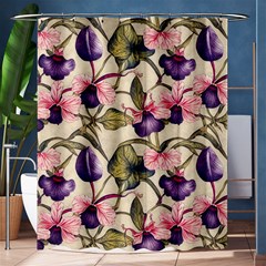 Flowers Pattern Decorative Wallpaper Scrapbooking Shower Curtain 60  X 72  (medium)  by Ravend