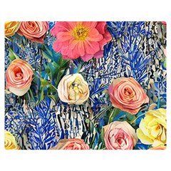 Captivating Watercolor Flowers Premium Plush Fleece Blanket (medium) by GardenOfOphir