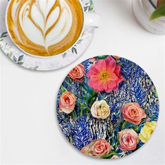 Captivating Watercolor Flowers Uv Print Round Tile Coaster by GardenOfOphir