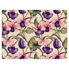 Flowers Pattern Decorative Wallpaper Scrapbooking One Side Premium Plush Fleece Blanket (extra Small) by Ravend