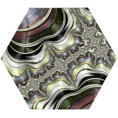 Fractal Background Pattern Texture Abstract Design Art Wooden Puzzle Hexagon by Ravend