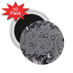 Fractal Background Pattern Texture Abstract Design Silver 2 25  Magnets (10 Pack)  by Ravend