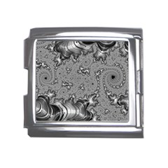 Fractal Background Pattern Texture Abstract Design Silver Mega Link Italian Charm (18mm) by Ravend