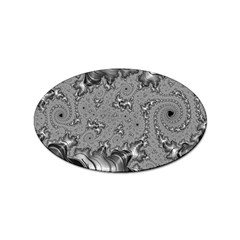 Fractal Background Pattern Texture Abstract Design Silver Sticker Oval (10 Pack) by Ravend