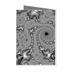 Fractal Background Pattern Texture Abstract Design Silver Mini Greeting Cards (Pkg of 8) Left