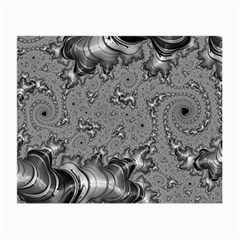 Fractal Background Pattern Texture Abstract Design Silver Small Glasses Cloth (2 Sides) by Ravend