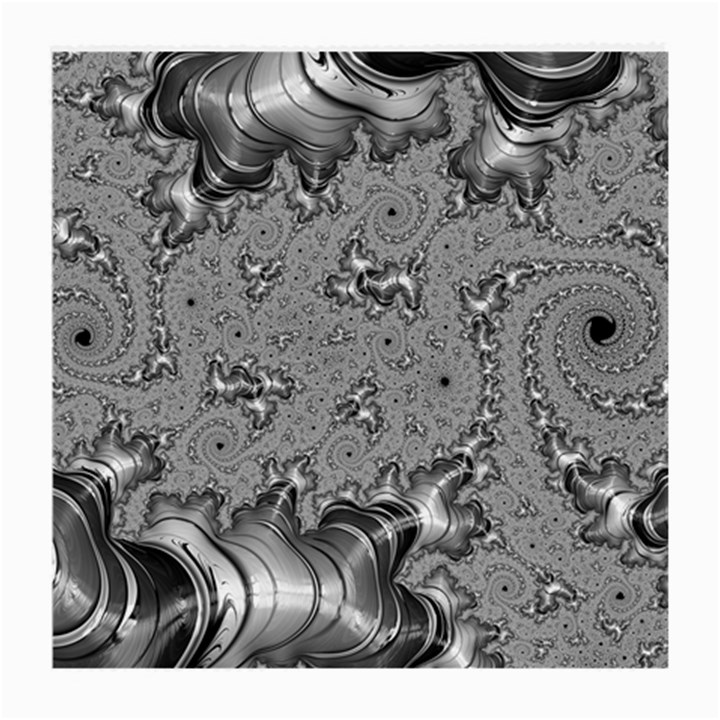 Fractal Background Pattern Texture Abstract Design Silver Medium Glasses Cloth (2 Sides)