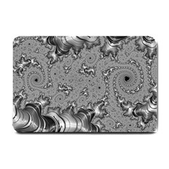 Fractal Background Pattern Texture Abstract Design Silver Small Doormat by Ravend