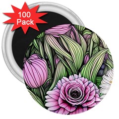 Sumptuous Watercolor Flowers 3  Magnets (100 Pack) by GardenOfOphir