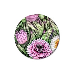 Sumptuous Watercolor Flowers Magnet 3  (round) by GardenOfOphir