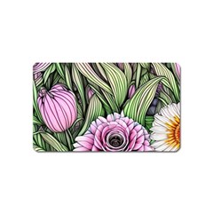 Sumptuous Watercolor Flowers Magnet (name Card) by GardenOfOphir