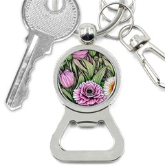 Sumptuous Watercolor Flowers Bottle Opener Key Chain by GardenOfOphir