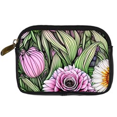 Sumptuous Watercolor Flowers Digital Camera Leather Case by GardenOfOphir