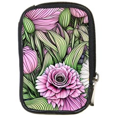 Sumptuous Watercolor Flowers Compact Camera Leather Case by GardenOfOphir