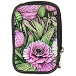 Sumptuous Watercolor Flowers Compact Camera Leather Case Front