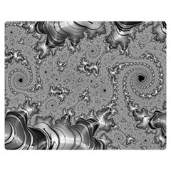 Fractal Background Pattern Texture Abstract Design Silver Premium Plush Fleece Blanket (medium) by Ravend