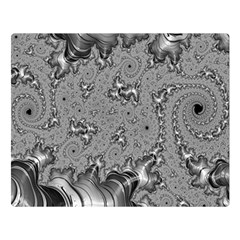 Fractal Background Pattern Texture Abstract Design Silver Premium Plush Fleece Blanket (large) by Ravend