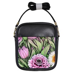 Sumptuous Watercolor Flowers Girls Sling Bag by GardenOfOphir