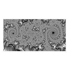 Fractal Background Pattern Texture Abstract Design Silver Satin Shawl 45  X 80  by Ravend