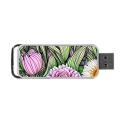 Sumptuous Watercolor Flowers Portable Usb Flash (one Side) by GardenOfOphir