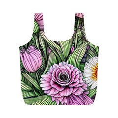 Sumptuous Watercolor Flowers Full Print Recycle Bag (m) by GardenOfOphir